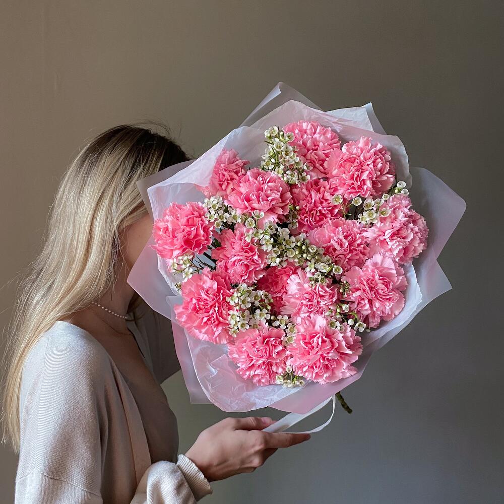 Blush Carnations & Waxflower