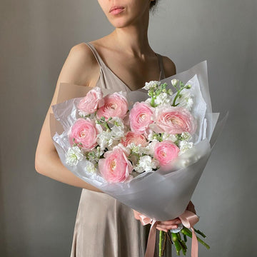 Ranunculus & Stock Soft Bloom Bouquet