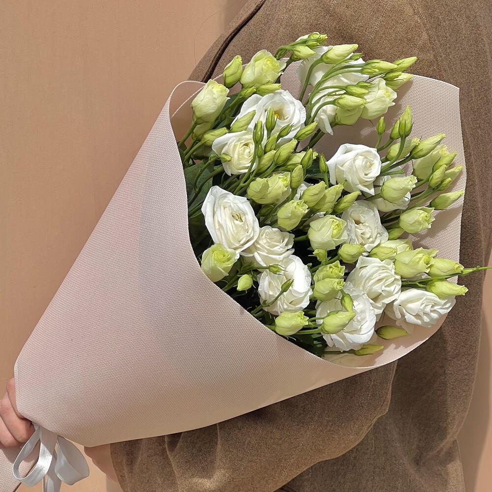 White Lisianthus Pure Elegance Bouquet