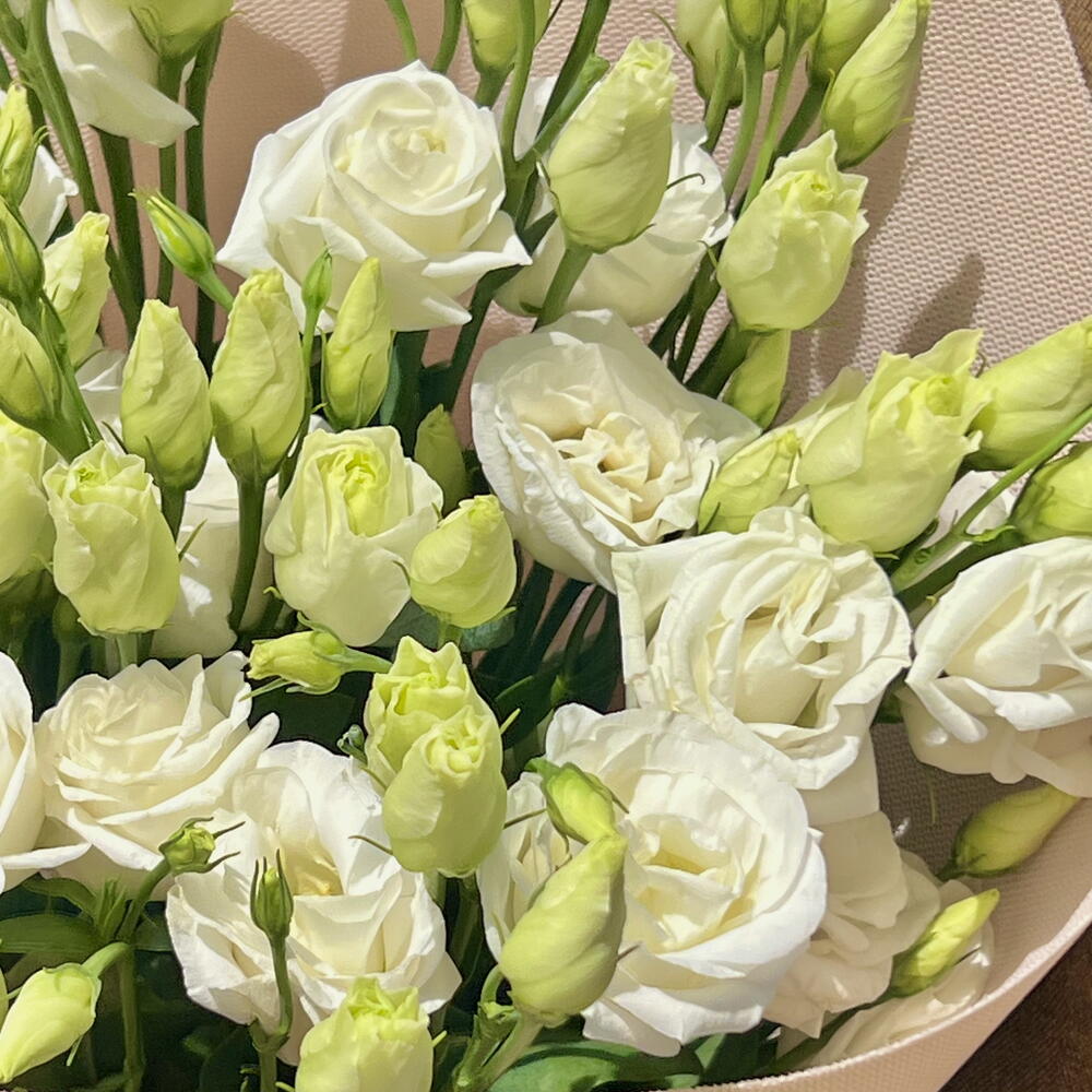 White Lisianthus Pure Elegance Bouquet