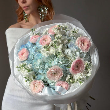 Ranunculus & Hydrangea Refined Bloom Bouquet