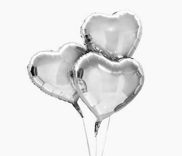 Silver Heart Foil Balloon
