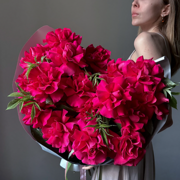 Hot Pink Roses Mono Bouquet