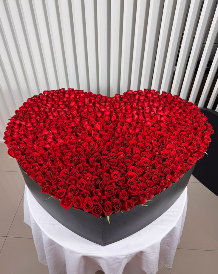 Giant Red Heart Rose Arrangement