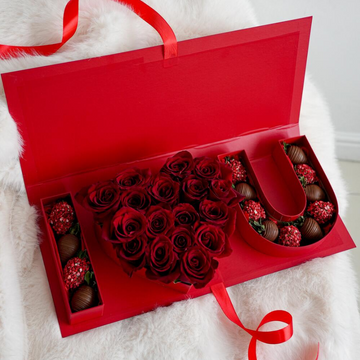 Red Roses & Chocolate Strawberries Love Set